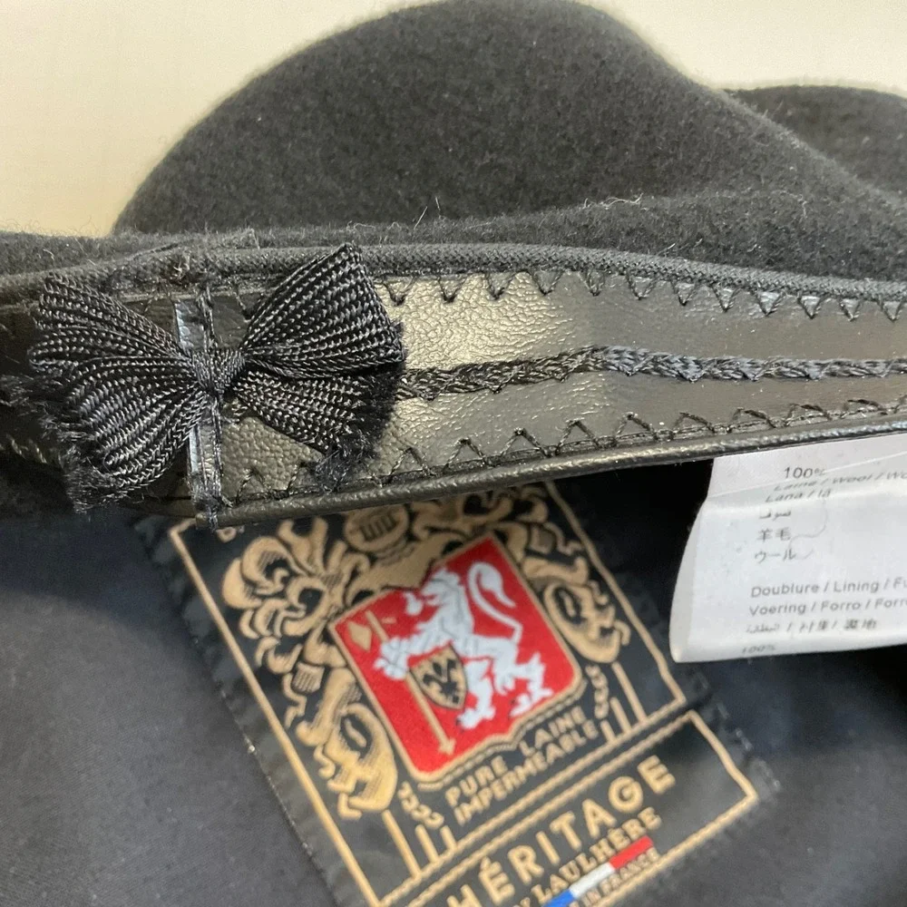 Heritage par Laulhere Black Wool Basque Beret Made in France Authentic Hat